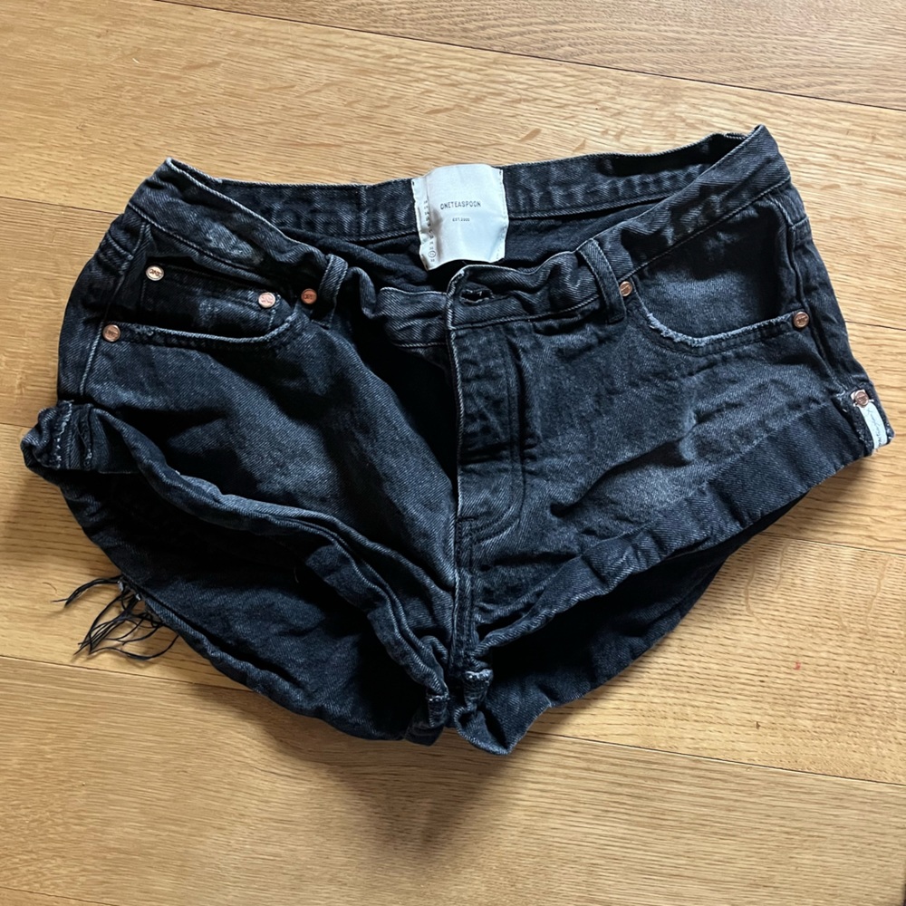 One Teaspoon Bandits Black Denim shorts 31